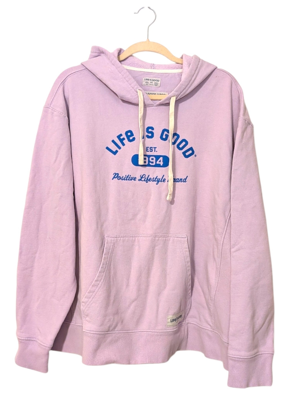 Life is Good Lavender Hoodie Sweatshirt